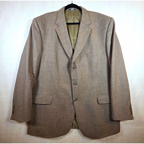 Alfani Other - Alfani Men's Brown Wool Suit Jacket 48 Long Notch Lapel 3-Button
